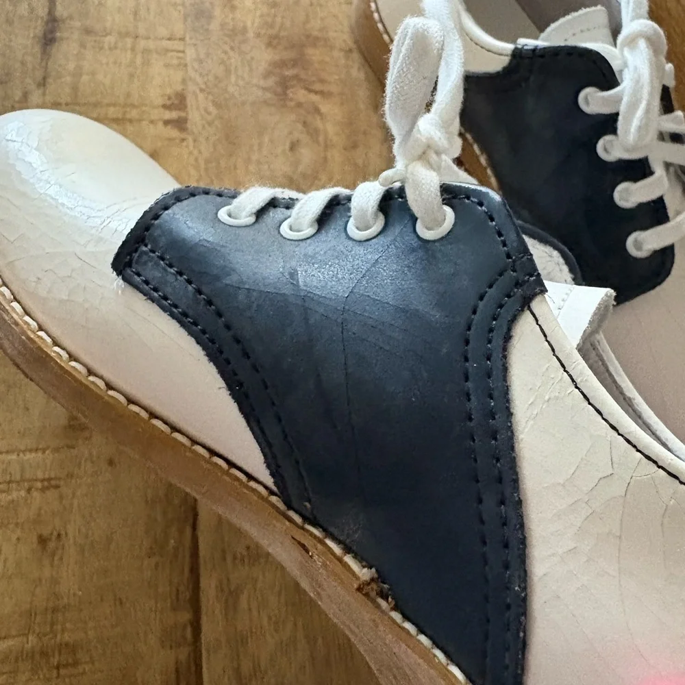 Two-Tone Lace-Up Oxfords